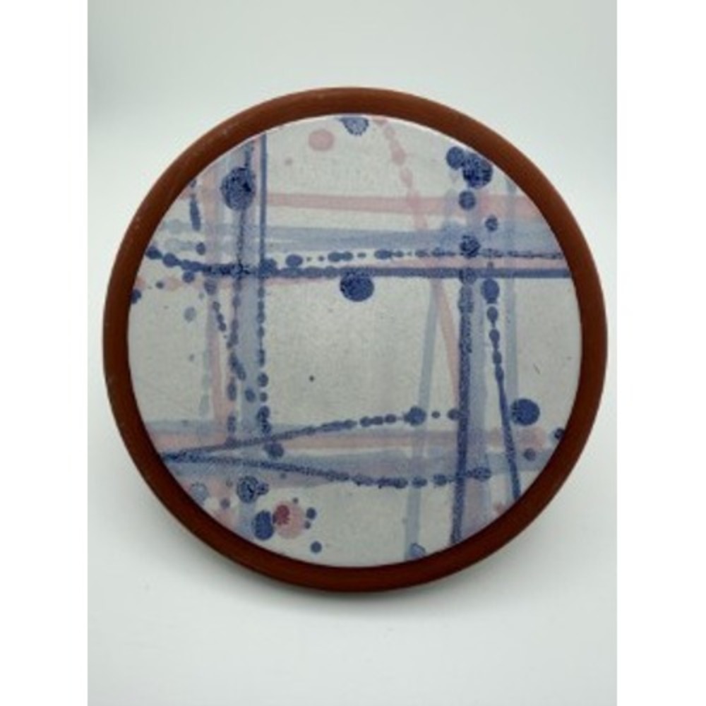 Vintage Greenbaum Pottery Abstract Splatter Trivet Terracotta Studio Ceramic‎